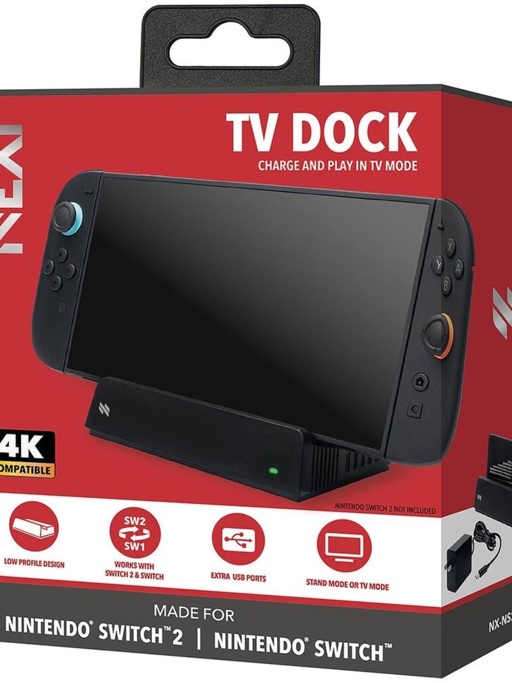 NEXT 4K TV Dock Kit for Switch 2 Switch OLED Console Black Wired NX-NS2DK